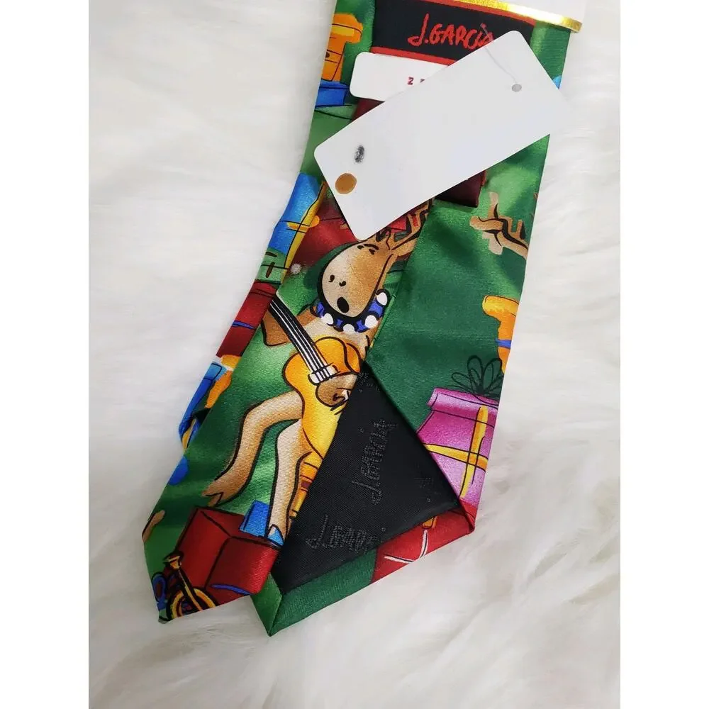 NEW J Garcia‎ Dracula Claus Guitar Reindeer Christmas Necktie Tie